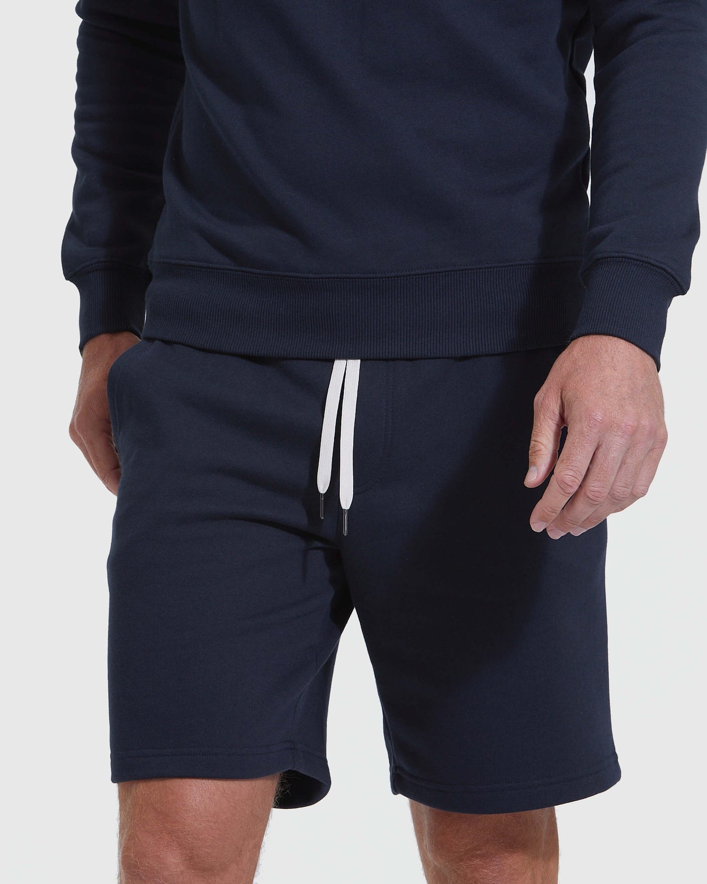 Navy Fleeced French Terry Short