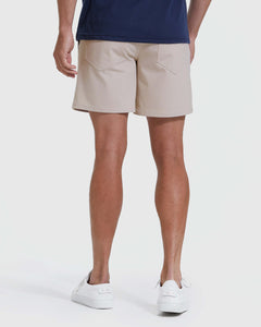 True ClassicBack view of Sandstone Commuter Short, showcasing two back patch pockets.