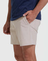Sandstone Commuter Short showcasing casual pocket detail.