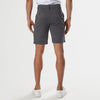 7 Carbon Comfort Knit Chino Shorts, tailored fit, back view.