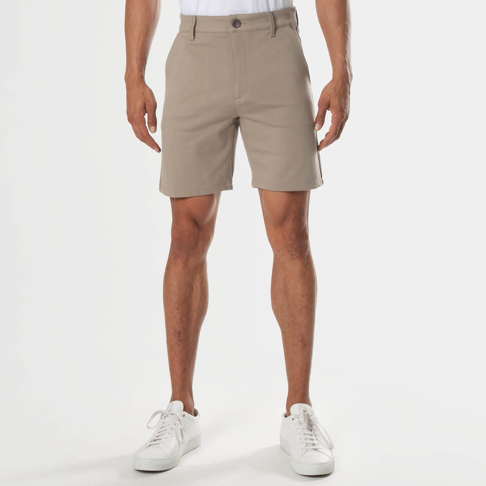 7" Khaki Comfort Knit Chino Shorts