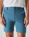 7 Sapphire Comfort Knit Chino Short on model with white T-shirt.