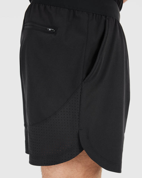 7" Black Active Training Shorts