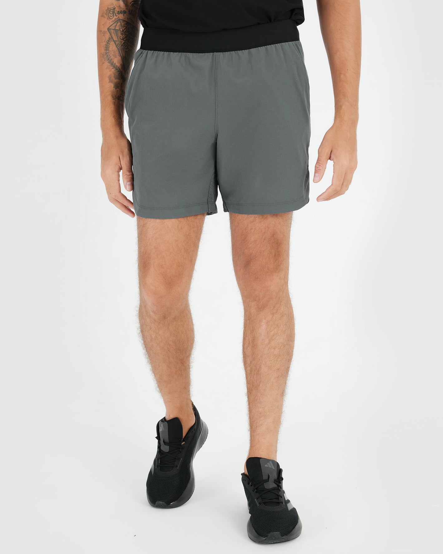 Carbon Green Active Crew and Short 2-Pack on male model.
