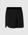 7 Black Active Training Shorts 2.0 with elastic waistband, side slits.