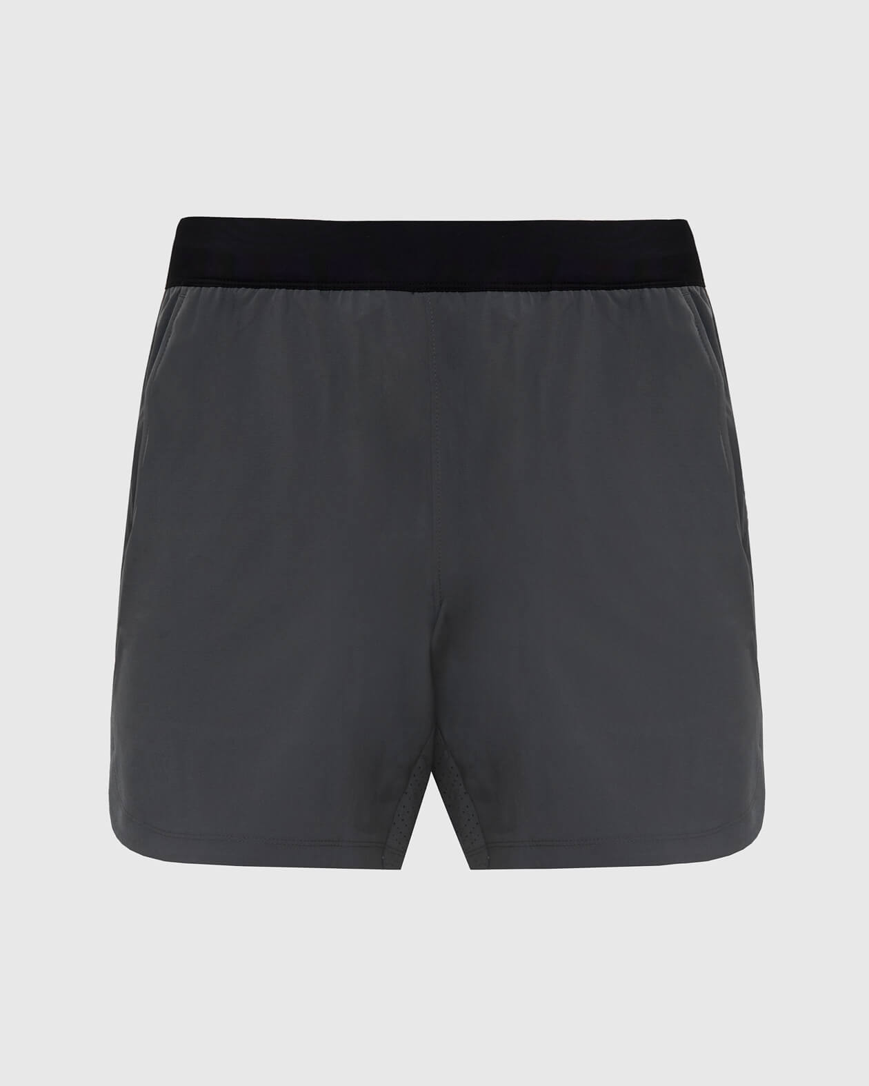 7 Carbon Active Training Short with black waistband, quick-dry fabric, zippered pockets.