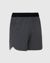 7 Carbon Active Training Short with black waistband and zippered pockets.
