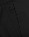 9 Black Classic Twill Shorts seam with concealed zipper detail.
