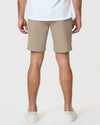 Khaki Twill Short shown from back, knee-length, slim fit.