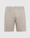 Sandstone Twill Short, beige chino-style with belt loops, button-and-zip fly.