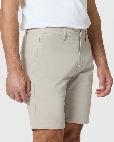 23 cm klassische Twill‑Shorts in Sandstone