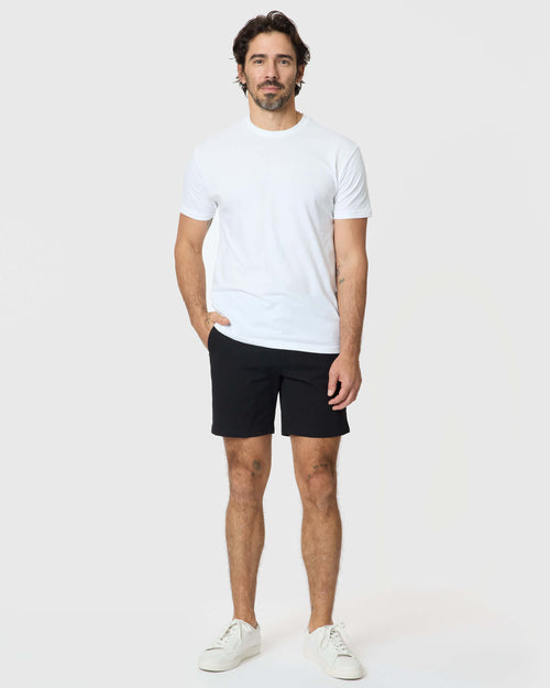 7" Black Classic Twill Shorts