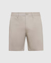 7 Sandstone Classic Twill Shorts, front view, with waistband and belt loops.