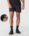 Black 2 In 1 Training Short with grey liner and side pocket.
