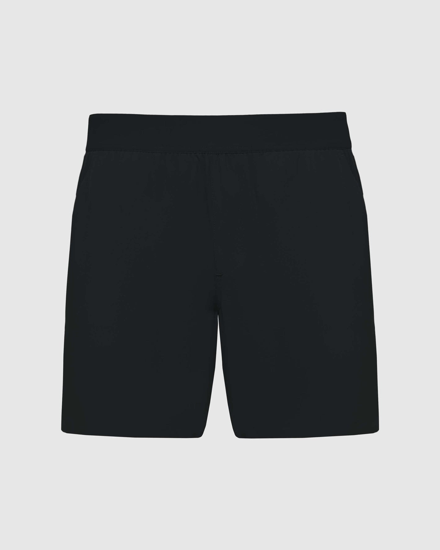 Black 2 In 1 Training Short with elastic waistband and mid-thigh length.