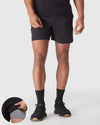 Black & Carbon 7 2-In-1 Active Training Shorts with gray liner pocket.
