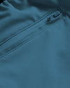 Sapphire 7 Active Training Short zipper pocket on blue fabric garment.