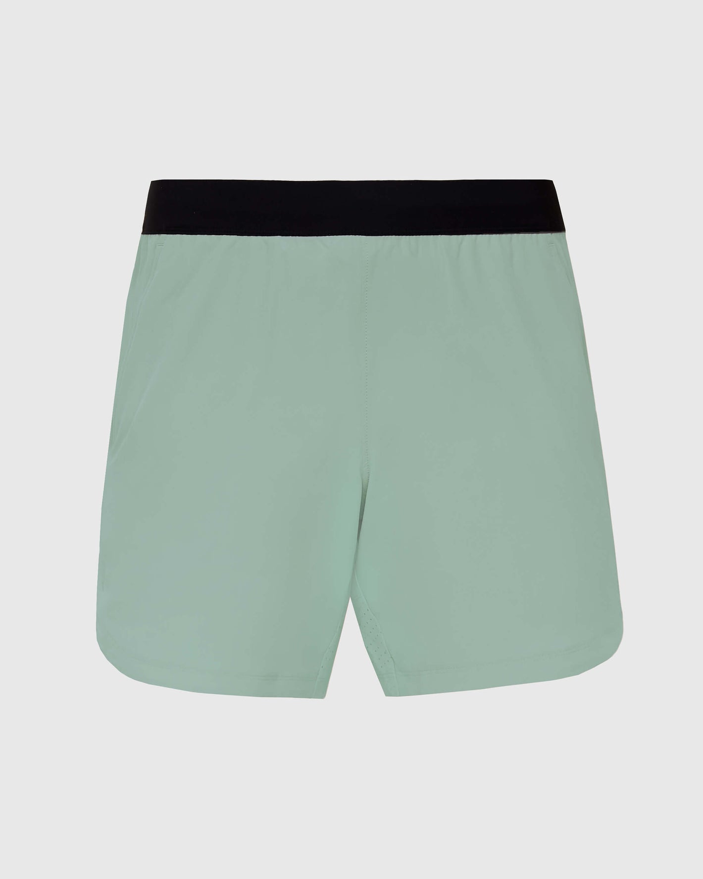 7 Slate Green Active Training Shorts 2.0 with black waistband.