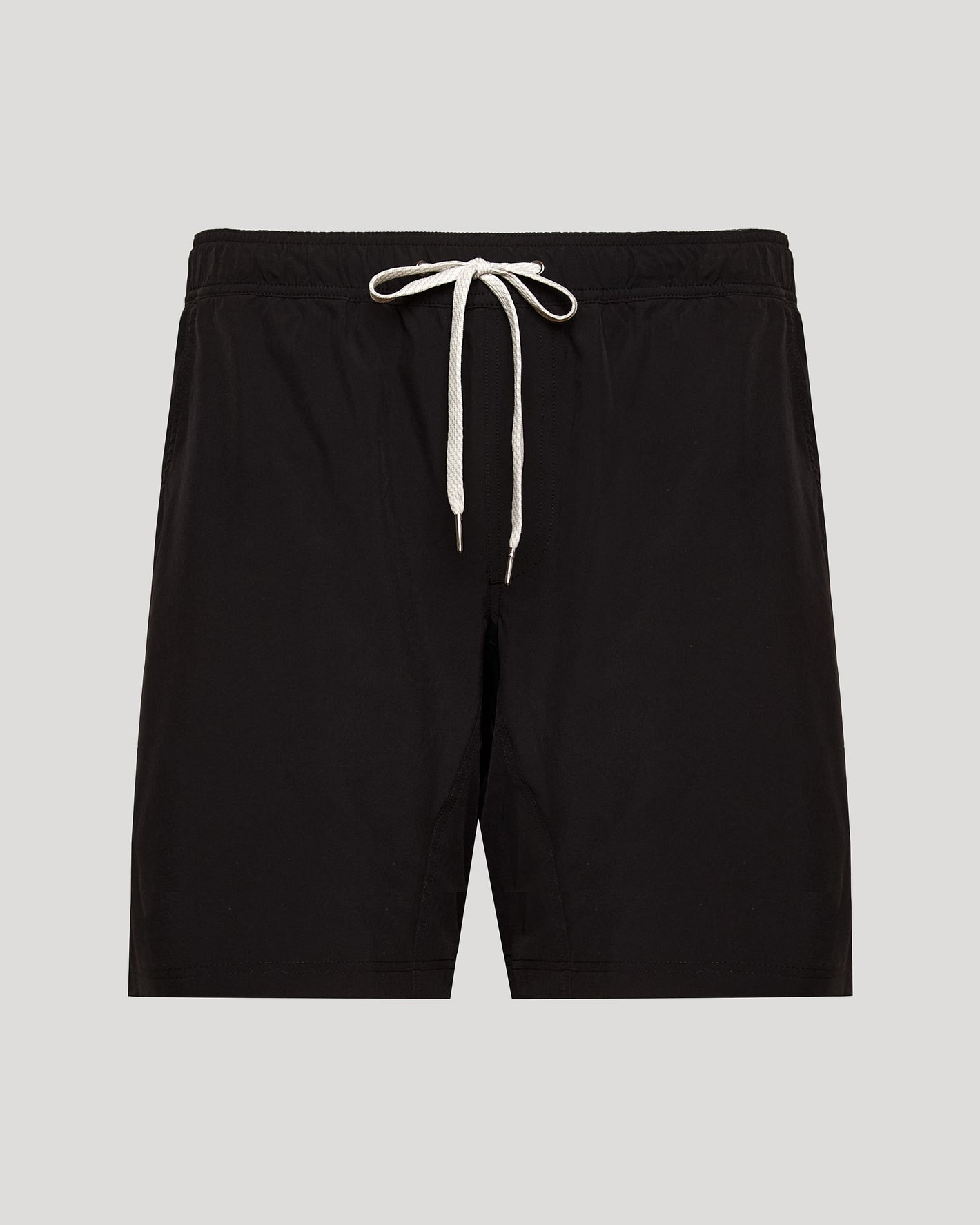 True Classic Men’s Active Shorts - Black elastic drawstring gym shorts.