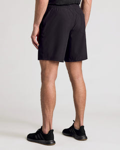True ClassicBack view of 9 All Black Active Quick Dry Shorts.