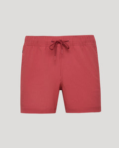 True Classic5 Cardinal Seersucker Swim Trunks with elastic waistband and side pockets.