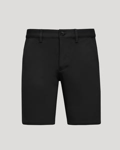 True Classic9 Black Chino Shorts 2.0 with button-zip fly, belt loops, and pockets.