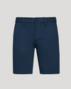9 Navy Classic Chino Shorts 2.0 with pockets, knee-length.