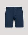 7 Navy Chino Shorts 2.0 with button closure and side pockets.