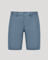 9 Fiord Linen Shorts with button-zip fly, belt loops, side seams.