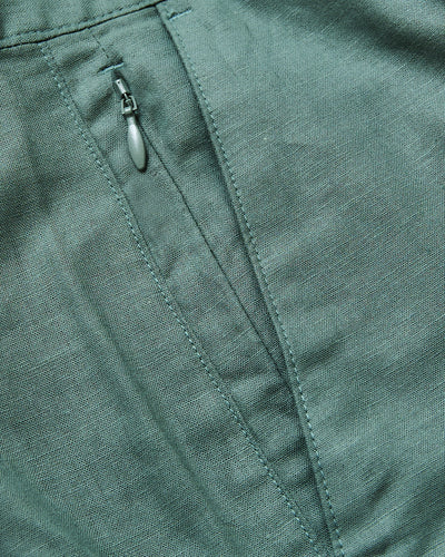 7" Linen Shorts - Moss