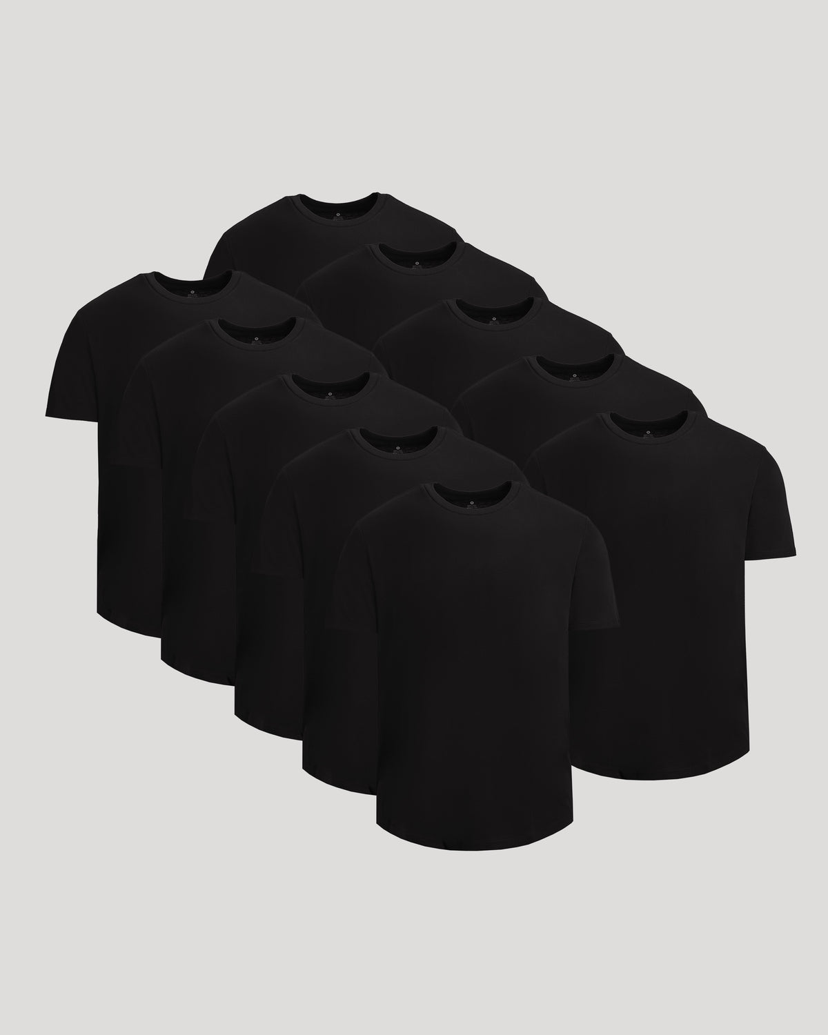 All Black Short Classic Curved Hem Crew 10-Pack