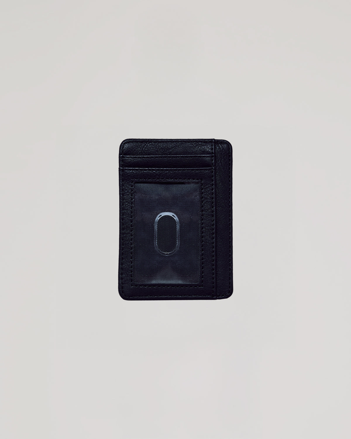 Black Classic Wallet with card slots and clear ID window.