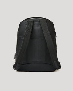 True ClassicPremium Leather Backpack back view with adjustable straps and carry handle.