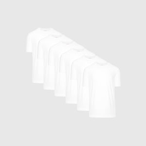 True Classic Men’s Active Crew Neck T-Shirt 6-pack displayed staggered.