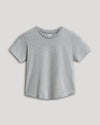 Boys' Heather Gray Classic Curved Hem Crew Neck T-shirt displayed flat.
