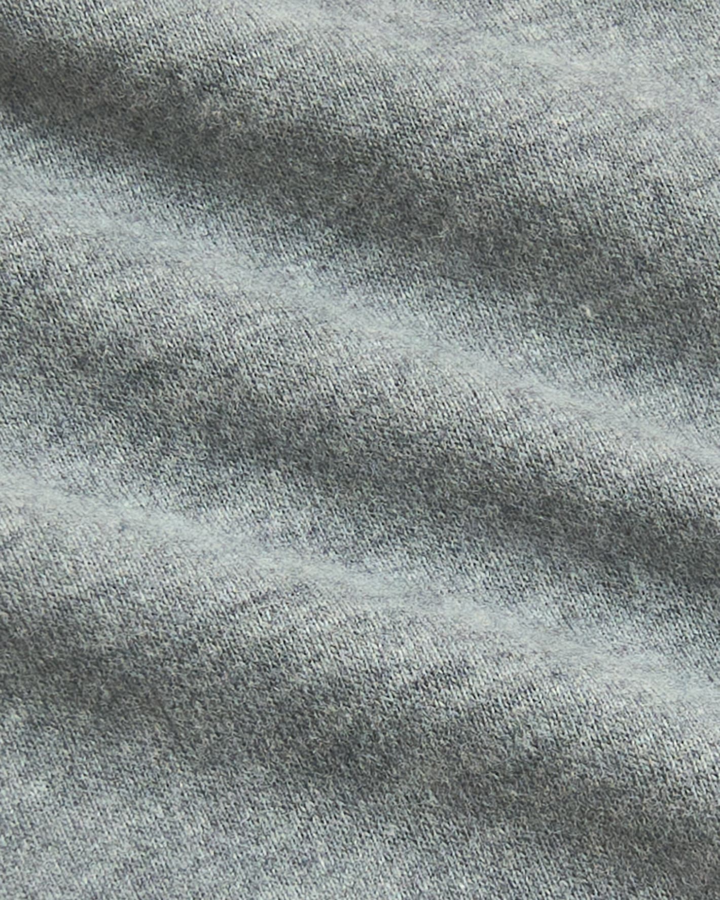 Boys' Heather Gray Classic Curved Hem Crew Neck knit fabric close-up.
