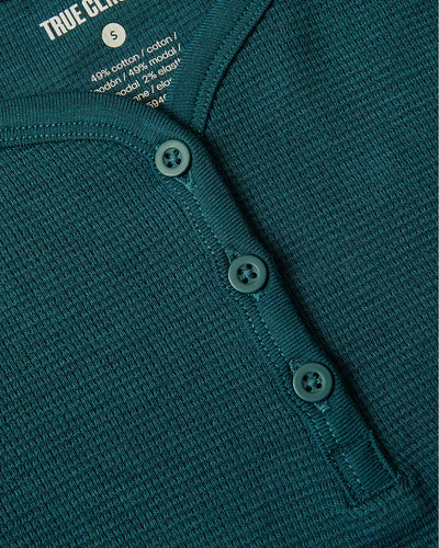 Girls Long Sleeve Boxy Waffle Henley