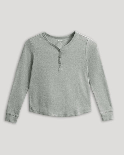 Girls Long Sleeve Boxy Waffle Henley