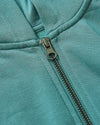 Girls Stormcloud Cropped Boxy Crew Neck Tee zipper detail.
