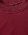 Girls Dark Maroon Slouch Pullover Crew with ribbed crewneck collar.