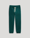 Boys' Deep Emerald Fleece Jogger with ribbed waistband and cuffs.