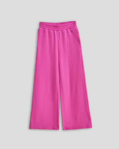 Girls Waffle Wide Leg Pants