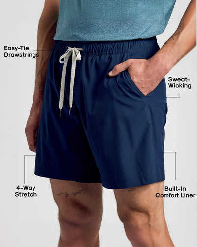 7" Active Quick Dry Shorts - Navy
