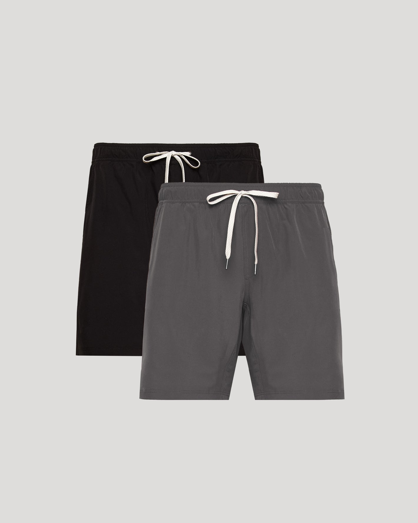9 Black & Carbon Active Quick Dry Shorts 2-Pack with drawstring waist.