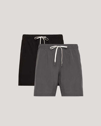 9" Black & Carbon Active Quick Dry Shorts 2-Pack