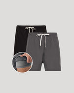 9" Shorts Activos de Secado Rápido en Negro y Carbón Paquete de 2
