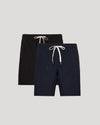 9 Black & Navy Active Quick Dry Shorts 2-Pack with drawstring waist.