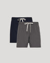 9 Navy & Carbon Active Quick Dry Shorts 2-Pack with elastic waistband.