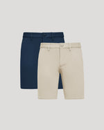 9" Sandstone & Navy Chino Shorts 2-Pack