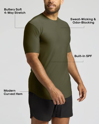 Tall Active Curved Hem Crew